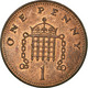 Monnaie, Grande-Bretagne, Elizabeth II, Penny, 1990, British Royal Mint, TTB - 1 Penny & 1 New Penny