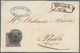 Baden - Marken Und Briefe: 1851, Ziffern 9 Kr. Auf Rötlichkarmin Auf Faltumschlag Mit GRÜNEM Nr.-St. - Autres & Non Classés