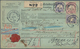 Bayern - Marken Und Briefe: 1892, Paketkarte Nach Melbourne, Fünfmal 2 Mark Orange Von 1890 Zusammen - Other & Unclassified