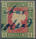 Helgoland - Marken Und Briefe: 1867, 6 S (dunkel)graugrün/lilarosa, Durchstochen, Mit Blauer Handsch - Helgoland