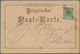 Helgoland - Marken Und Briefe: 1890, Helgoländer Postkarte Mit EF Deutsches Reich 5 Pf Krone/Adler, - Heligoland