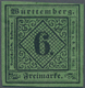 Württemberg - Marken Und Briefe: 1851, Ziffern 6 Kr. Schwarz Auf Blaugrün In Type III Ungebraucht Mi - Other & Unclassified