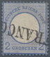 Deutsches Reich - Brustschild: 1872, Großer Schild 2 Gr Graublau Mit L1 "FRANCO", SEHR SELTEN!, Farb - Ungebraucht