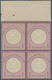 Deutsches Reich - Brustschild: 1872, Großer Schild ¼ Gr Violett POSTFRISCHER Oberrand-Viererblock Mi - Ungebraucht
