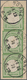 Deutsches Reich - Brustschild: 1872, Großer Schild 1/3 Gr. Dunkelgrün, Paar+Einzelmarke Auf Briefst. - Ungebraucht