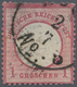 Deutsches Reich - Brustschild: 1872, Großer Schild 1 Gr. Rosakarmin Mit Zentrischem Ausgabe-K1 "AUSG - Ungebraucht
