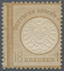 Deutsches Reich - Brustschild: 1872, Großer Schild 18 Kr. Ockerbraun Mit Starker Senkrechter Verzähn - Ongebruikt