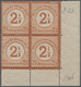 Deutsches Reich - Brustschild: 1874, Großer Schild "2½" Auf 2½ Gr Braunorange Im Eckrand-Viererblock - Unused Stamps