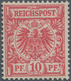 Deutsches Reich - Krone / Adler: 1890, Krone/Adler 10 Pf. Mittel(karmin)rot (UV Dunkelgelb Quarzend) - Briefe U. Dokumente