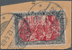 Deutsches Reich - Germania: 1906, Freimarke 5 M Schwarz/rot, Sogenannter Ministerdruck Auf Briefstüc - Ongebruikt