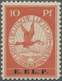 Deutsches Reich - Halbamtliche Flugmarken: 1912, 10 Pf. Rhein/Main Flugpostmarke Mit Überdurck "E.EL - Poste Aérienne & Zeppelin
