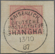 Deutsche Post In China - Vorläufer: 1887, 2 M. Mittelrosalila Auf Traumhaft Schönem Briefstück Mit G - China (offices)