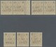 Deutsche Post In China: 1919, 1 Cent Auf 3 Pf., Stumpfer (rußiger) Aufdruck, 3 Einzelmarken Und Zwei - China (offices)