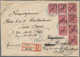 Deutsche Post In China - Besonderheiten: 1901, (22.4.), 8 X 10 Pfg. Steiler Aufdruck (Leimspuren, 1x - China (offices)