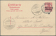 Deutsche Post In Marokko - Ganzsachen: 1907/10, Zwei Bedarfs- Und Portogerecht Gebrauchte Ganzsachen - Morocco (offices)