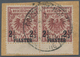 Deutsche Post In Der Türkei: 1889, 2½ PIA Auf 50 Pf. Krone/Adler In Lilabraun, Waagerechtes Paar Mit - Deutsche Post In Der Türkei