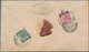 Deutsche Post In Der Türkei - Stempel: 1897, 5 Pf., 10 Pf. Und 25 Pf. K/A Als 3-Farbenfrankatur Auf - Turkey (offices)