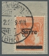 Deutsche Abstimmungsgebiete: Saargebiet: 1920, "7 ½ Pfg. Germania/Sarre Mit Kopfstehendem Aufdruck", - Brieven En Documenten