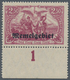 Memel: 1920, 2.50 Mk Dunkelgraulila, Postfrisches Unterrandstück, Gepr. Ing.Becker Sowie Befund Huyl - Memelgebiet 1923