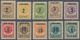 Memel: 1923, 2 C. Auf 10 M. - 1 L. Auf 1000 M. Wappenreiter Mit Aufdruck Der Neuen Währung, Komplett - Memelland 1923