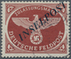 Feldpostmarken: 1944, Insel Rhodos, Inselpost-Zulassungsmarke Mit Diagonalem Schwarzblauen Agramer A - Sonstige & Ohne Zuordnung