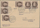 Berlin: 1951, 6 Stück 5 Pf Glocke Links Auf Brief Von Berlin Nach Schweden, Tolle MeF! - Covers & Documents