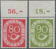 Bundesrepublik Deutschland: 1951, 80 Pfg. Und 90 Pfg. Posthorn, Zwei Oberrandstücke, Postfrisch (min - Andere & Zonder Classificatie