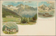 Ansichtskarten: ALPEN-POSTKARTE, Komplette 12er Serie, Kolorierte Lithographien Um 1900, Sign. Heubn - 500 Karten Min.