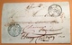 „PARIS 1852“ (bureau Central) RARE Deux Cad TAXE Diff. 15c Et 25c Sur La Même Lettre(du A Une Reexpédition)/France Cover - 1849-1876: Periodo Clásico