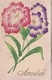 CPA Découpi Ajouti Collage Fleurs Anémone Amitié Fantaisie (2 Scans) - Blumen