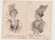 2 Cpa Fantaisie 1901  / Femme Avec Coiffe Et Bijou - Mode