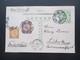 1910 Imperial Chinese Post GA Frageteil Mit 2 Zusatzfrankaturen Coiling Dragon Stempel Tsinan Fangtse - Lübeck Chefoo - Briefe U. Dokumente