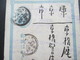 Japan Alte Ganzsache Japanese Post 1 Sen Interessante Stempel?? Auch 3 Rote Stempel Und 3 Schwarze Stempel - Briefe