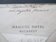 Besetzung 1. WK 1917 Rumänien Nr. 2 EF Geprüft Postüberwachungsstelle Umschlag Des Majestic Hotel Bucarest - Besetzungen 1914-18