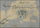 Iran: 1876-78, 5 Covers & Stationerys Including 10 Ch. Blueish Grey Portrait Bisect On Cover Tied By - Iran