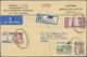 Kuwait: 1952/86 (ca.), Covers (7+front), Airletters Mint/used (1/2), FDC/FFC (3). Total 14 Items. - Koeweit