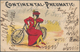 Thematik: Fahrrad / Bicycle: 1898/1953, Assortment Of 26 Thematic Covers: Two "CONTINENTAL-PNEUMATIC - Cyclisme