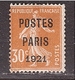 SEMEUSE Préo Paris 1921 30c Orange Signé Roumet - 1893-1947