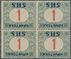 Jugoslawien - Portomarken: 1918, SHS Overprints, Specialised Assortment Of 20 Stamps, Showing Invert - Timbres-taxe