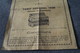 Ancienne Publicité Pour L'accordéon Maugein Frères,Tulle - Paris,ancien Tarif 1938 ,original,21 Cm Sur 14 Cm. - Publicités