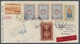 Mongolei: 1946, Very Rare With Among Other Things Special Stamps Franked Express R-cover From ULAN-B - Mongolia