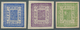 Nepal: 1881, First Issue, 1 A. Ultramarine, 2 A Bright-purple And 4 A Yellow-green On White Wove Eur - Nepal