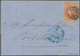 Südaustralien: 1859, Folded Letter Franked With 2 Pence Red Cancelled With Numeral "1" And Blue "PAI - Covers & Documents