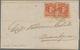 Argentinien: 1867, 5C Ziegelrot, Waagerecht Linierter Grund, Als Paar Auf Briefhülle, Oben U. In Der - Otros & Sin Clasificación