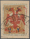 Albanien: 1913, 2 Pa On 5 Pa Yellow-ochre With Ovp "eagle" In Red, Cancelled With Part Of Cds ELBASA - Albania