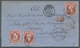 Frankreich: 1860, Napoleon II, 80 C Rosa Drei Vollrandige Werte (1 Marke Links Tangiert) Auf Brief ( - Used Stamps