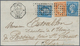 Frankreich: 1864, Napoleon Empire Dentelé 20c Blue X 2 And 40c Orange On COVER FRONT (80c Tariff) Ti - Used Stamps