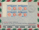 Italien: 1951. Lotto Di Due Lettere Posta Aerea Per L'Argentina La 1° Affrancata Con Blocco Di Quatt - Marcofilía