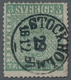 Schweden: 1855, "3 Sk. Light Bluish Green", Visually Attractive Value With Corner Repair And Full Ca - Usados