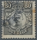 Schweden: 1918, "80 Öre Värnamo", Stamped And Color-fresh Value Of The Europe Rarity With Small Brow - Usados